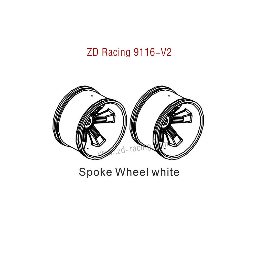 ZD Racing 9116-V2 Parts Spoke Wheel White 8475