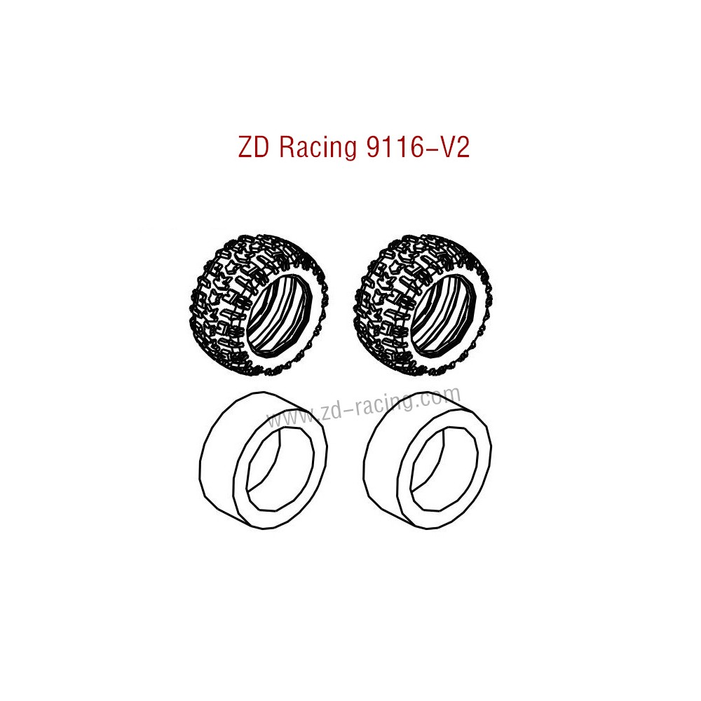 ZD Racing 9116-V2 Parts Tires and Wheels 8476