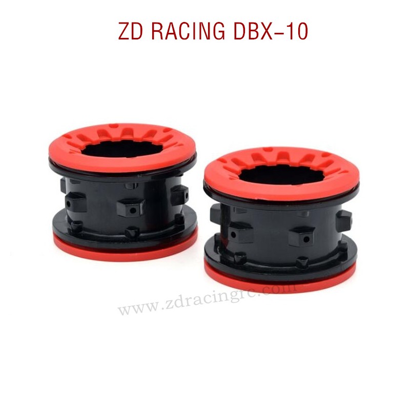 ZD RACING DBX-10 RC Car Parts Wheel set with Ring 128MM 7248 red