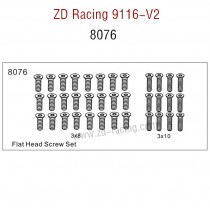 ZD Racing 9116-V2 Parts Flat Head Screw set 8076