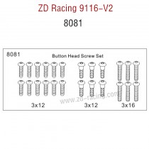 ZD Racing 9116-V2 Parts Button Head Screw Set 8081