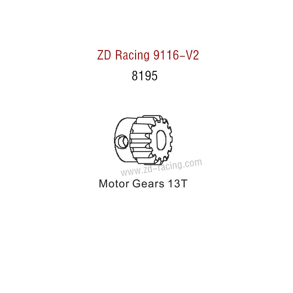 ZD Racing 9116-V2 Parts Motor Gears 12T 8195