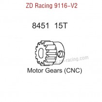 ZD Racing 9116-V2 Parts Upgrade 15T Motor Gear CNC 8451