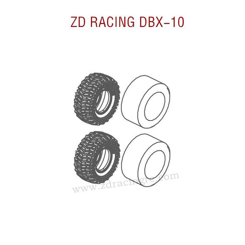 ZD RACING DBX-10 RC Car Parts Tire and Inserts front 7551