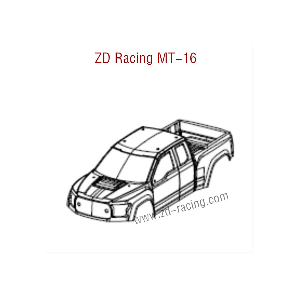 ZD Racing MT16 Parts PVC Car Body 16030