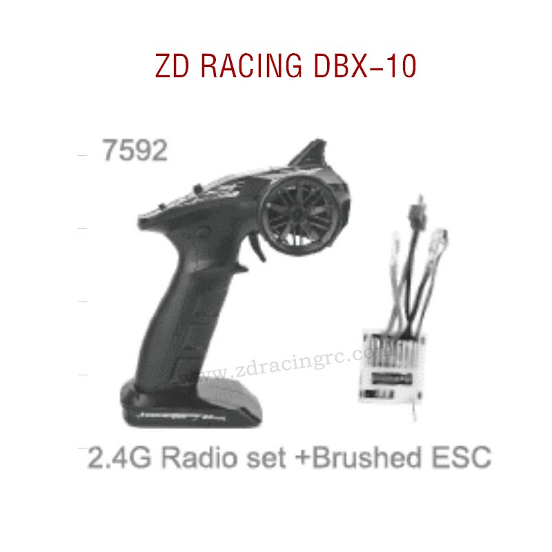 ZD RACING DBX-10 RC Car Parts 2.4G Radio Brushed 2H1 ESC