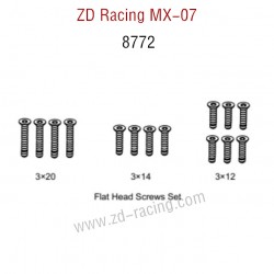 ZD Racing MX-07 RC Car Parts Flat Head Screws Set 8772