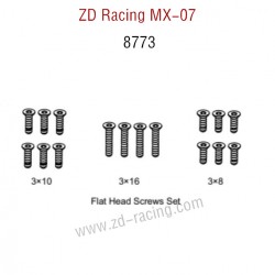 ZD Racing MX-07 RC Car Parts Flat Head Screws Set 8773