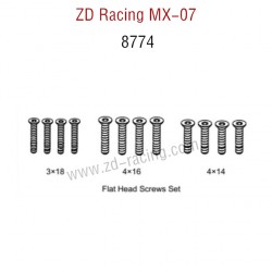 ZD Racing MX-07 RC Car Parts Flat Head Screws Set 8774