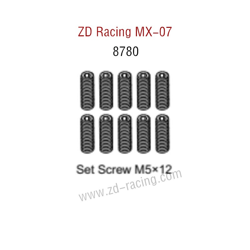 ZD Racing MX-07 RC Car Parts Screw set M5X12 8780