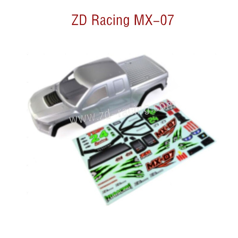 ZD Racing MX-07 RC Car Parts Car Body and sticker silver