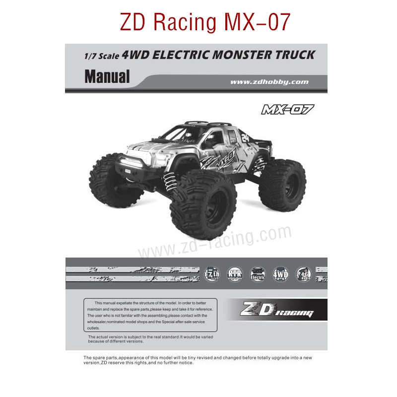 ZD Racing MX-07 RC Car Manual