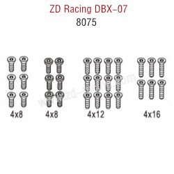 ZD Racing DBX 07 RC Car Parts M4 Flat Head Screws 8075