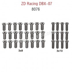 ZD Racing DBX 07 RC Car Parts Flat Head Screws 8076