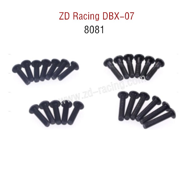 ZD Racing DBX 07 RC Car Parts button head screw set 8081