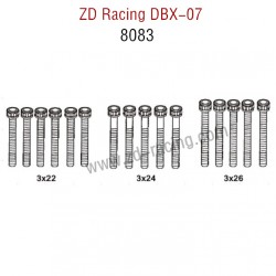 ZD Racing DBX 07 RC Car Parts Cap Screws 8083