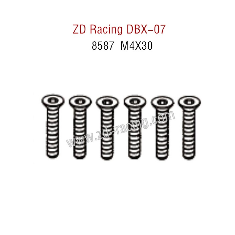 ZD Racing DBX 07 RC Car Parts Flat Head Screws M4X30 8587