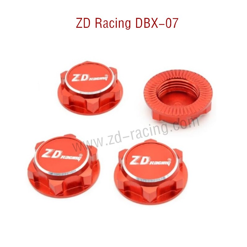 ZD Racing DBX 07 RC Car Parts Wheel Nut CNC 8556 red