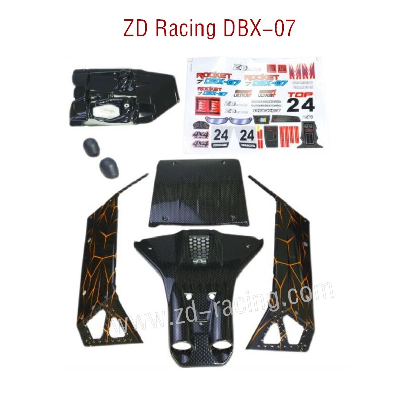 ZD Racing DBX 07 RC Car Parts Car Shell 8649 grey