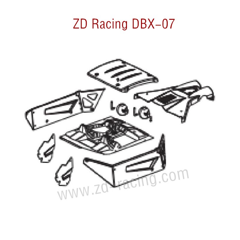 ZD Racing DBX 07 RC Car Parts Clear Body 8650