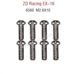 ZD Racing EX16 RC Touring Car Parts 6560 M2.6X10 Pan Self tapping Screw Set