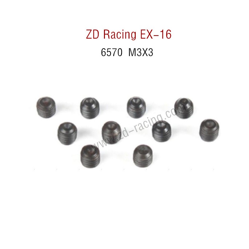 ZD Racing EX16 RC Touring Car Parts 6570 M3X3 Scret Screw Set