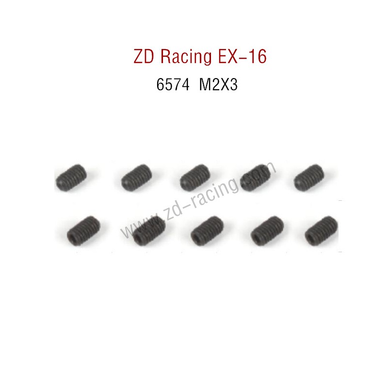 ZD Racing EX16 RC Touring Car Parts 6574 M2X3 Screw Set