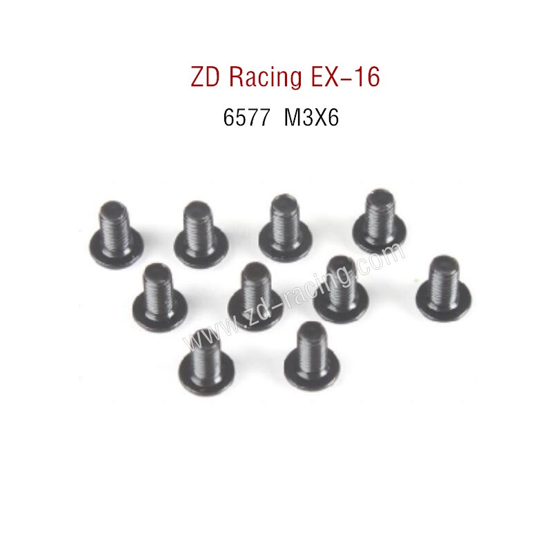 ZD Racing EX16 RC Touring Car Parts 6577 M3X6 Button Head Screw