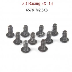 ZD Racing EX16 RC Touring Car Parts 6578 M2.6X6 Pan Self tapping Screw Set