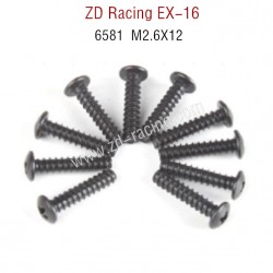 ZD Racing EX16 RC Touring Car Parts 6581 M2.6X12 Screw Set