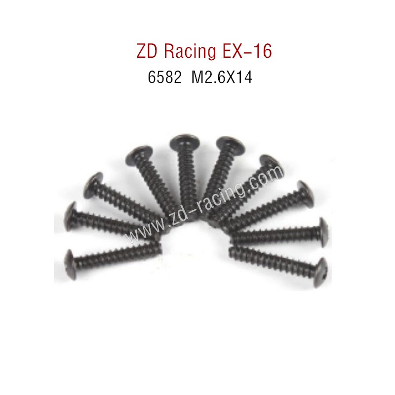 ZD Racing EX16 RC Touring Car Parts 6582 M2.6X14 Screw Set