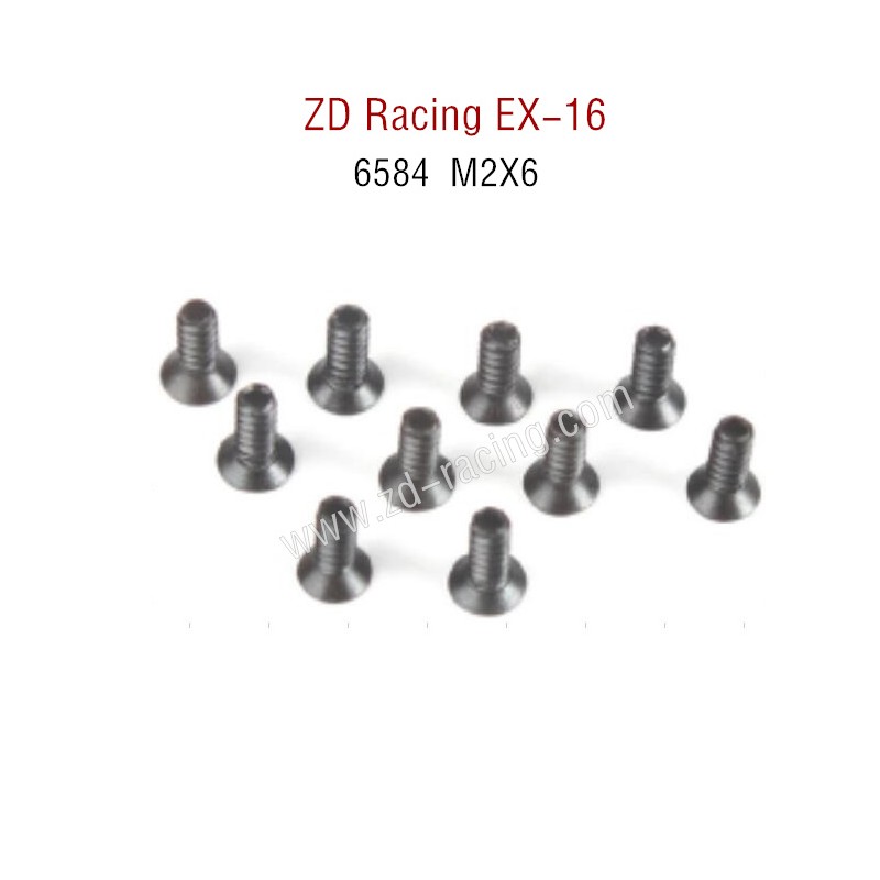 ZD Racing EX16 RC Touring Car Parts 6584 M2X6 Screw Set