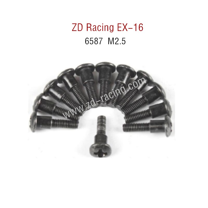 ZD Racing EX16 RC Touring Car Parts 6587 M2.5 Pan head cross screw steps