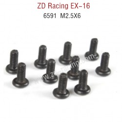 ZD Racing EX16 RC Touring Car Parts 6591 M2.5x6 Screws