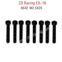 ZD Racing EX16 RC Touring Car Parts 6642 M2.5×20 Button Head Screw