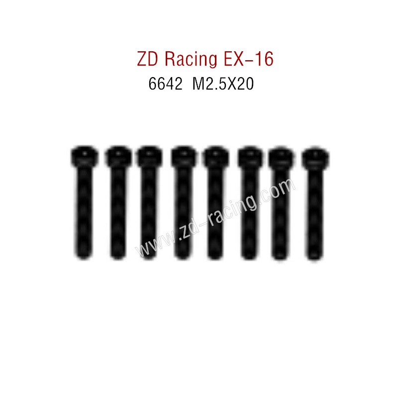 ZD Racing EX16 RC Touring Car Parts 6642 M2.5×20 Button Head Screw